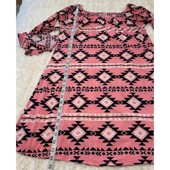 Women's TEE FOR THE SOUL Brand Shift Dress Geometric Print Poly Blend Size M - Picture 6 of 16